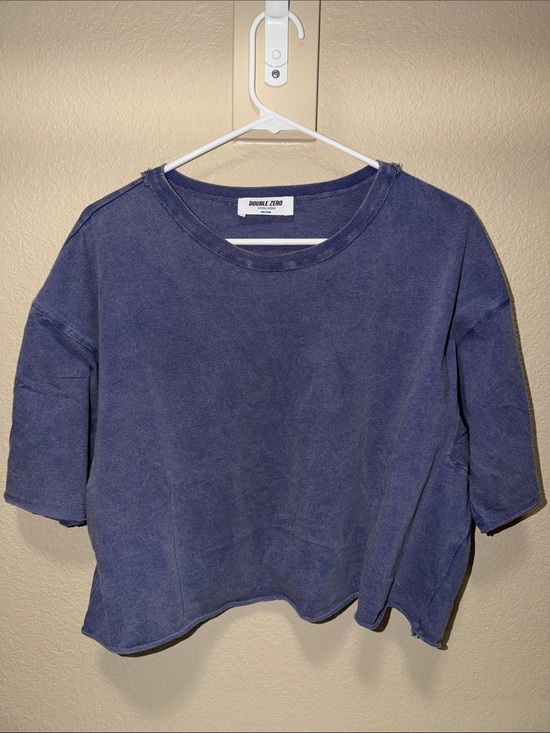 Double Zero Tops - Double Zero Vintage-Washed Navy Boxy Tee